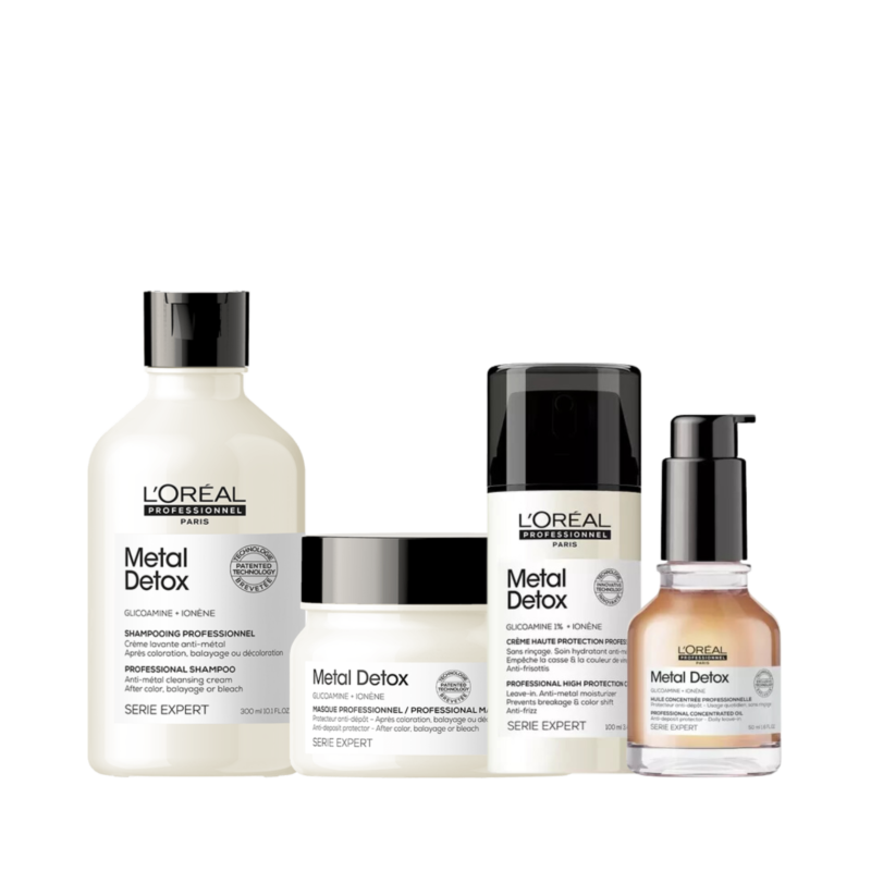 Kit Shampoo + Máscara + Leave In + Óleo Metal Detox | L'Oréal Professionnel