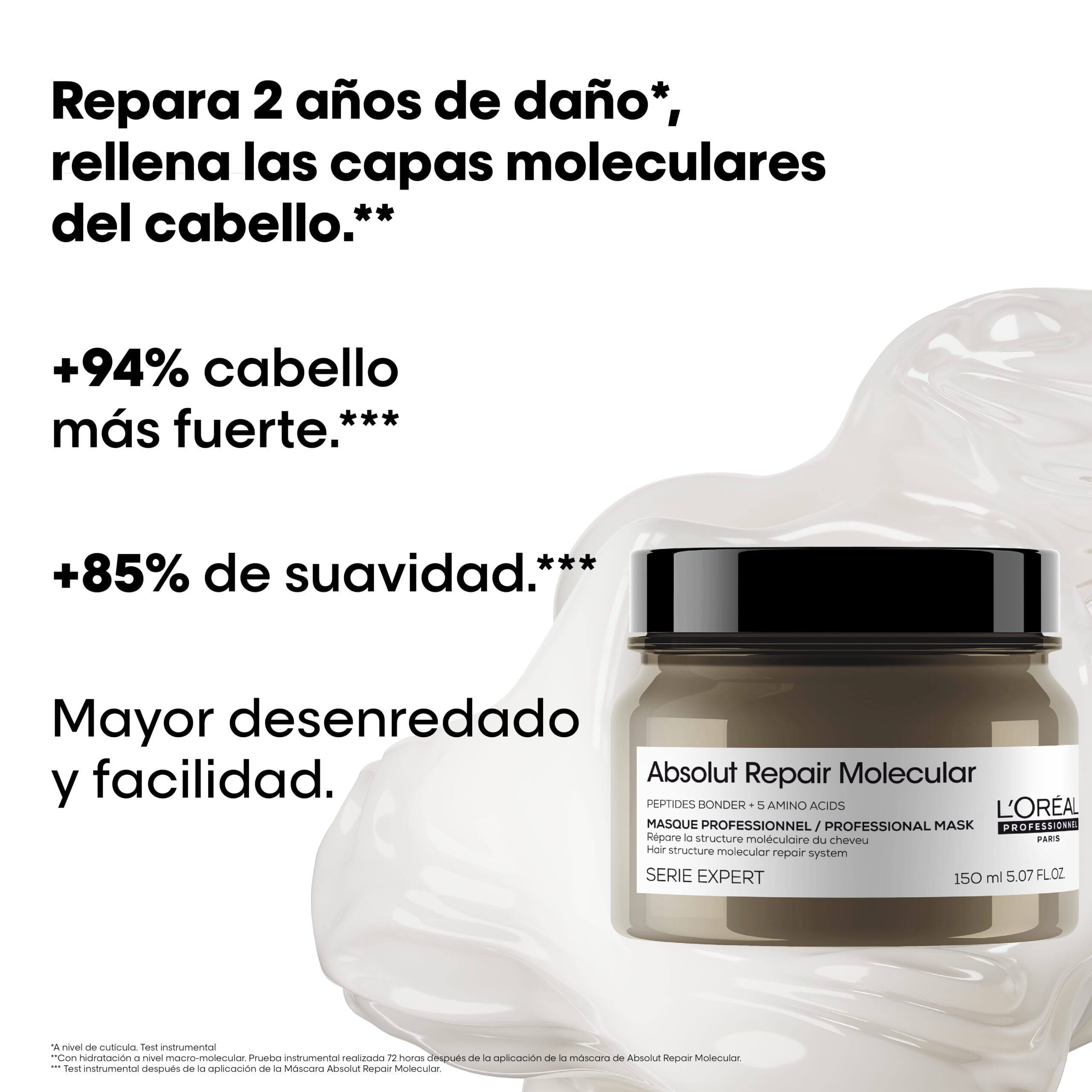 Máscara Absolut Repair Molecular | 150ml | L'Oréal Professionnel - Imagen 3